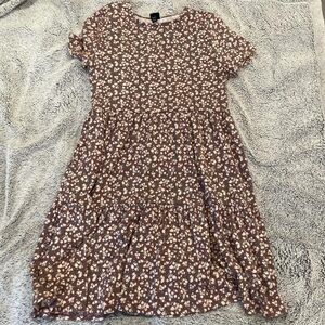 Art Class Floral Kids Dress in Purple and White